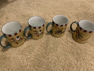 Lenox Winter Greetings Everyday Set Of 4 Mugs Euc