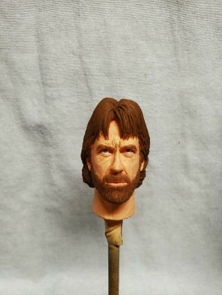 Custom 1/6 Scale Chuck Norris (invasion U.  S.  A) Painted Head Sculpt.