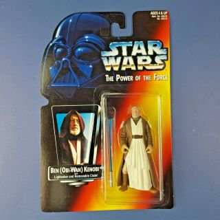 1995 Star Wars Power Of The Force Obi - Wan Kenobi Action Figure Kenner Red Card