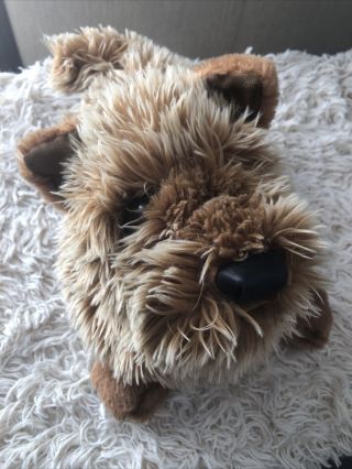 Folkmanis Norwich Terrier Dog Puppet Plush Toy Stuffed Animal Long Brown Fur