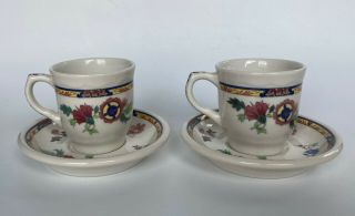 Set of 2 Vintage Syracuse China Dewitt Clinton Demitasse Cups and Saucers 2