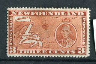 Canada Newfoundland Kgvi 1937 3c Orange - Brown Die Ii P13.  75 (l) Sg258ec Mh