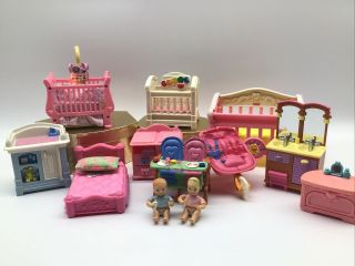 Fisher Price Loving Family Baby Twins Dollhouse Nursery Furniture Cribs Chairs