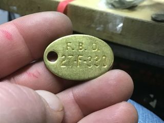 Automotive Tool Check Brass Tag: FISHER BODY DIVISION (GM),  1 tag 3