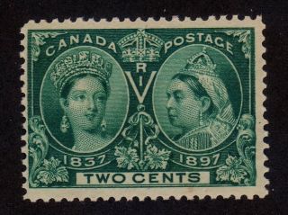 Canada Scott 52 1897 Qv Jubilee 2 Cents Green Good Color Mnh Og Vf