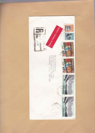 Canada 1985 White Rock Bc Special Delivery Registered Cover To Victoria Bc