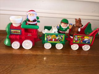 Fisher Price Little People Christmas Train Musical Reindeer Elf Santa