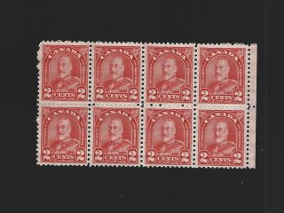 Canada 1930 Arch 2c Red 165 Block Of 8 Mnh Fine,  Fine - Very Fine $8