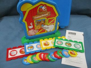 2002 Fisher Price Barnyard Bingo Game In Blue Carrying Case 100 Complete Great