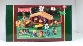 Fisher Price Little People Christmas Story Musical / Light Nativity Set Box