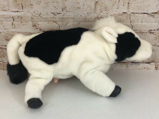 Folktails Folkmanis Cow Full Body Hand Puppet Plush Stuffed Toy White Black Spot