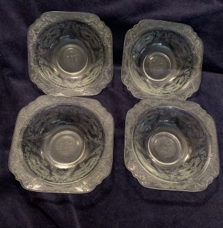 Vintage Set Of 4 Indiana Glass Recollections Madrid Rimmed Soup Cereal Bowls Euc