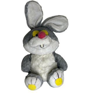Vintage Bosley Bunny 1981 Spearhead Rabbit Plush Stuffed Animal Gray Creepy