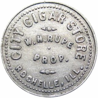 1917 Rochelle Illinois Good For Token City Cigar Store