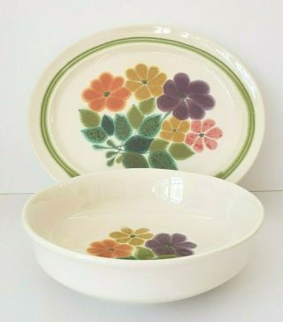 Franciscan Ware " Floral " Pattern,  1970s,  Platter And Vegetable Serving Bowl