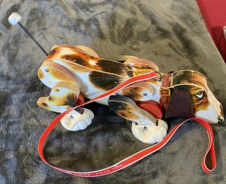 Vintage Fisher Price Snoopy Pull Toy 181 ‘61 Great Good Sound