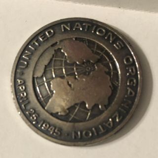 April 25,  1945 United Nations Organization Medal Un