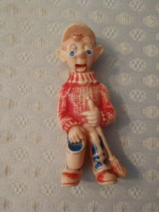 Vintage 1950s Howdy Doody Plastic Toy Puppet - Tee - Vee Toys,  Red Blue