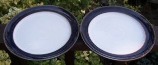 Group Of 2 Denby Praline Noir Salad Plates 9 3/4 Inches.