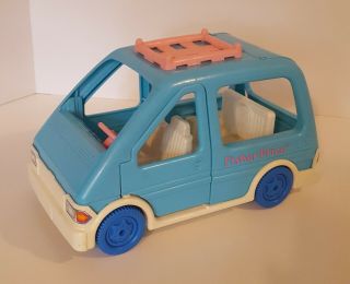 Vintage Fisher Price Blue Mini Van Loving Family Dollhouse 90s Car Doll Vehicle