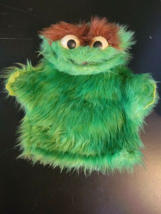Vintage Oscar The Grouch Hand Puppet Sesame Street 1970s W/ Tag Muppets Puppets