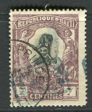 Haiti; 1904 Cent.  Independence Optd.  Issue Fine 7c.  Value