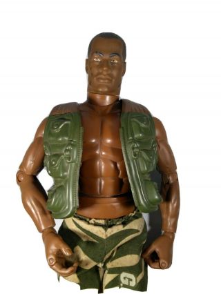 Vintage 1996 Hasbro Gi Joe African American Army Doll Action Figure With Clo - D