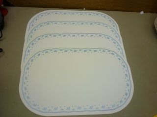 Set Of 4 Corelle Morning Blue Reversable Placemats Nwt