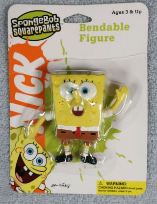 Spongebob Squarepants Bendable Toy Figure 2 3/4 " 2005 Viacom In Package