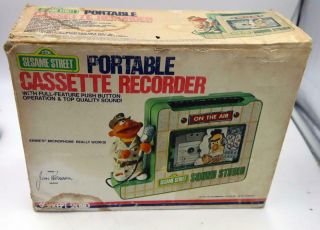 Vintage Sesame Street Portable Cassette Recorder 1977