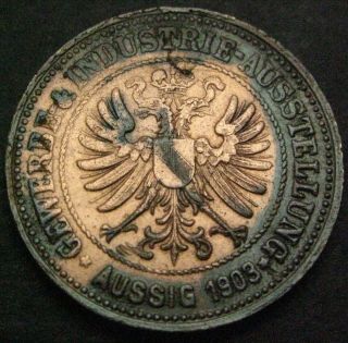 BOHEMIA Business & Industry Exhibition Usty nad Labem 1903 Copper Medal - 1957 2