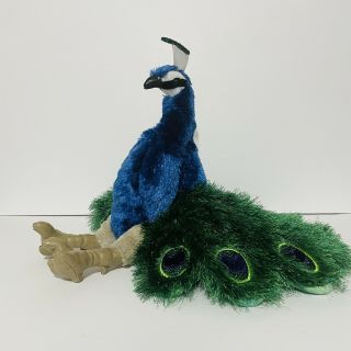 Folkmanis Peacock Hand Puppet Bird Plush Stuffed Animal