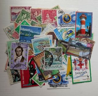 50 All Different Jamaica Postage Stamps