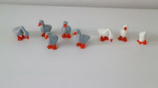 Playmobil Goose,  Geese,  Gänse,  Swan,  Gansos Set Of 13 Animals Farm Zoo Medieval