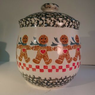 Folk Craft™ Ginger Bread® 9” Christmas Cookie Jar Crock With Lid By Tienshan
