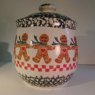 Folk Craft™ Ginger Bread® 9” Christmas Cookie Jar Crock With Lid by Tienshan 2