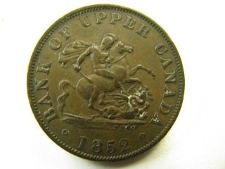 1852 Bank Of Upper Canada One Half Penny Bank Token