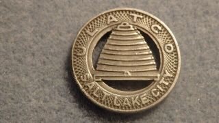 Vintage Ulatco Salt Lake City Utah Good For One Fare Token Bee Hive Cut Out