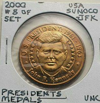 2000 Sunoco Presidential Series John F.  Kennedy Medal,  Gilt Uncirculated
