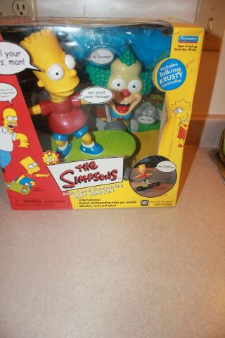 Bart Simpson Skateboard Krusty Remote Control Collectible Toy 2000 -