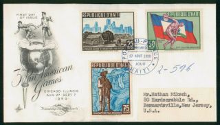 Mayfairstamps Haiti Fdc 1959 3rd Pan American Games Flag Disc Throw First Day Co
