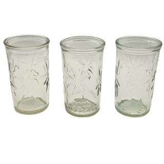 3 Vintage 50th Anniversary Starburst Anchor Hocking Jelly Jar Juice Glasses Set