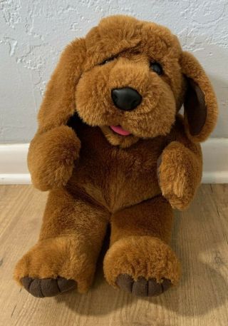 Vintage 24k Polar Puff Plush Brown Dog Baxter 1996 16 " Puppet Play Talkin 5527