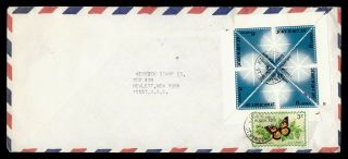 Dr Who 1976 St Vincent Kingstown Airmail To Usa Triangle/butterfly G33825