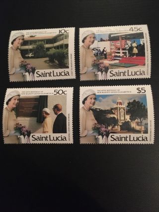 St Lucia 1986 Queens 60th Birthday 2nd Issue Set Mnh