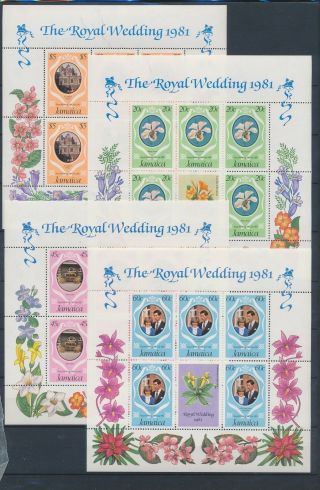 Xc91829 Jamaica 1981 Royal Wedding Diana Sheets Mnh
