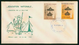 Mayfairstamps Haiti Fdc 1966 Boy Scout Hat Tent Combo Education Nationale First