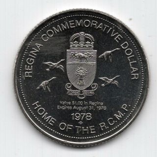1978 Regina Saskatchewan Trade Dollar Token Canada RCMP NWMP Headquarters 2