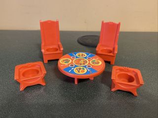 Vintage Fisher Price Little People Castle 993 Table & Chairs Accessories