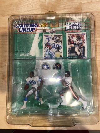 1997 Classic Doubles Starting Lineup Barry Sanders Lions And Walter Payton Bears